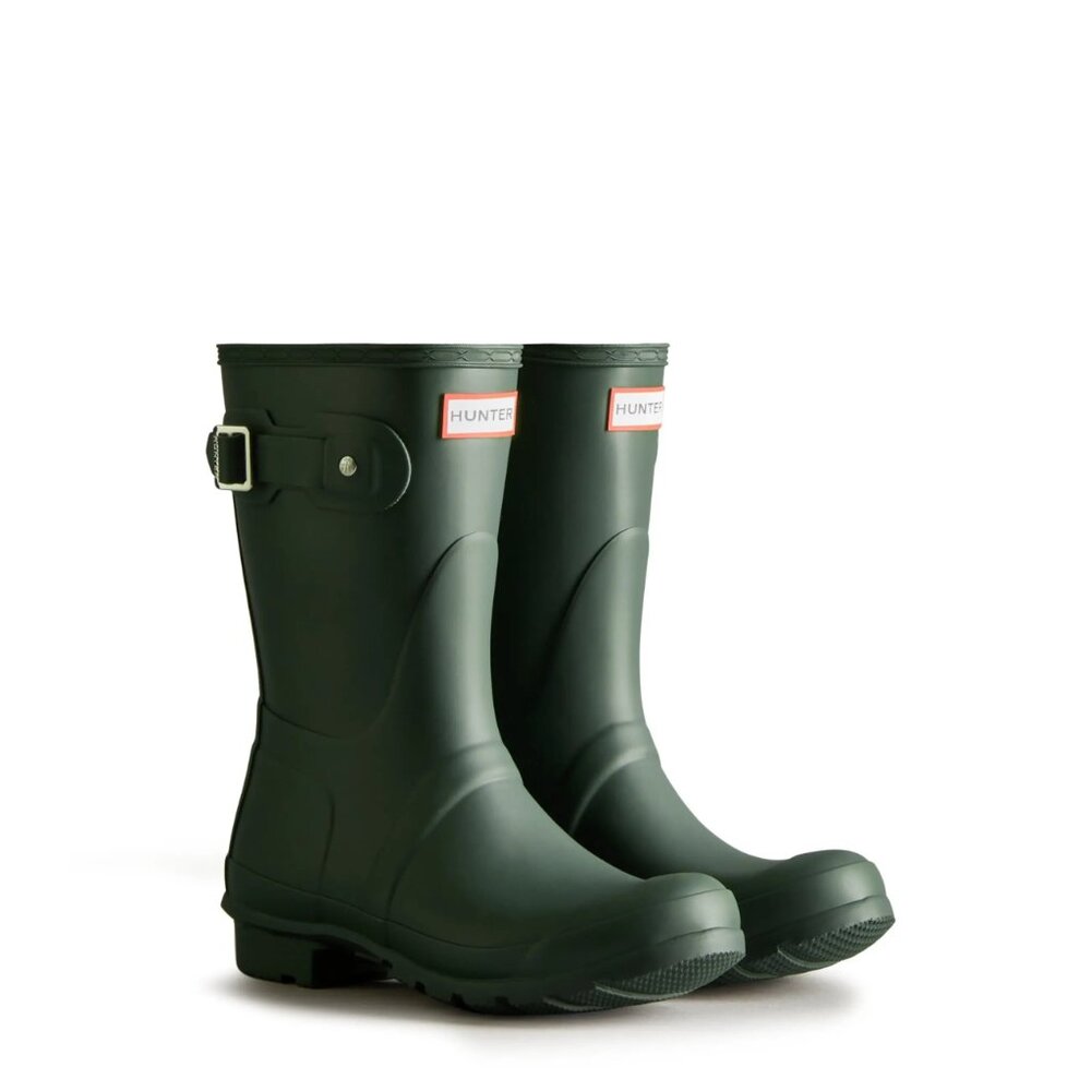 NEW HUNTER Original Short Gloss Rain Boots Women’s US 8 (Sweet  Gale Green)